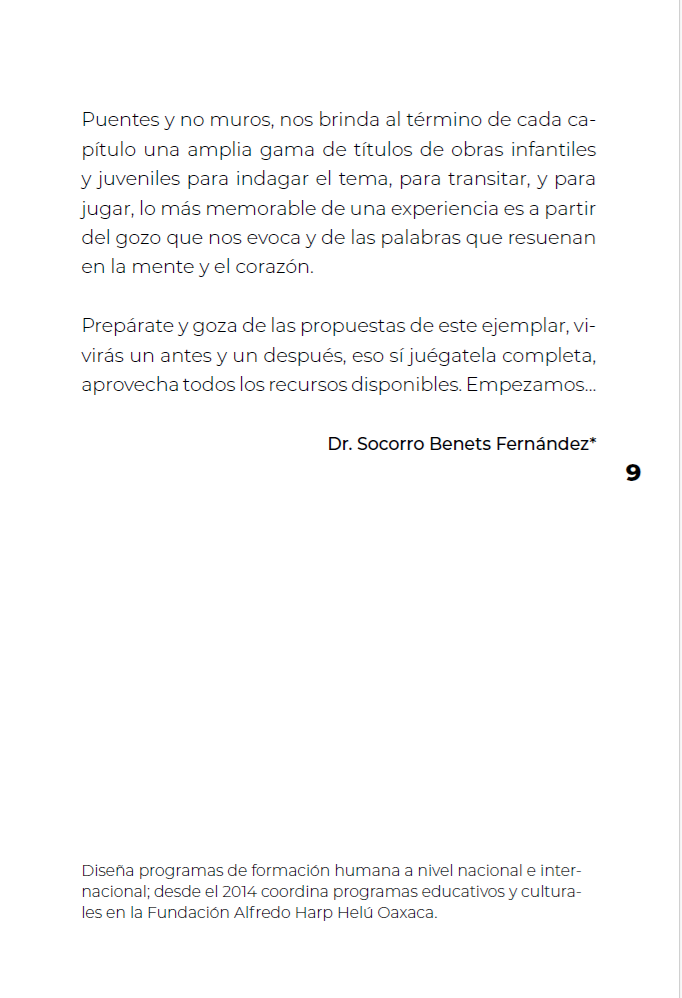 Puentes y no  muros. Educar para la paz