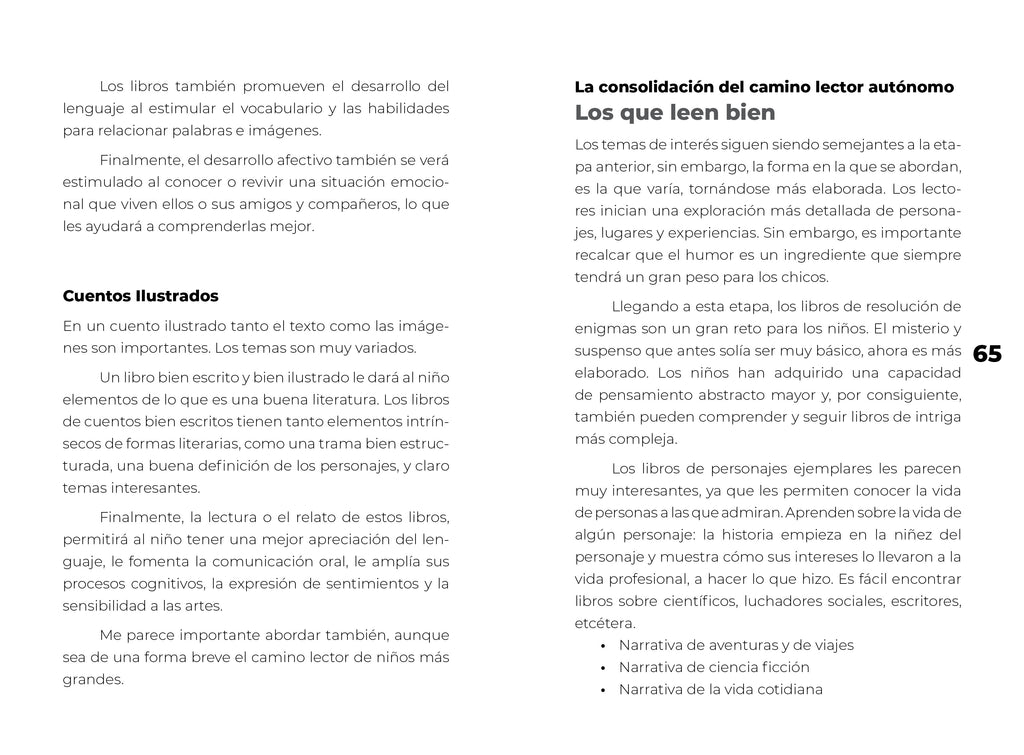 Análisis de libros y etapas lectoras