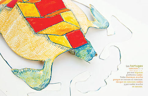 Tortugas en el espacio de papel